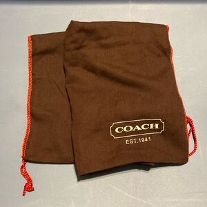 COACH Brown & Red Drawstring Dust Bag New